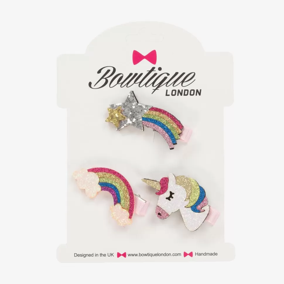 Bowtique London Girls Star & Unicorn Hair Clips (3 Pack)^ Hair Accessories