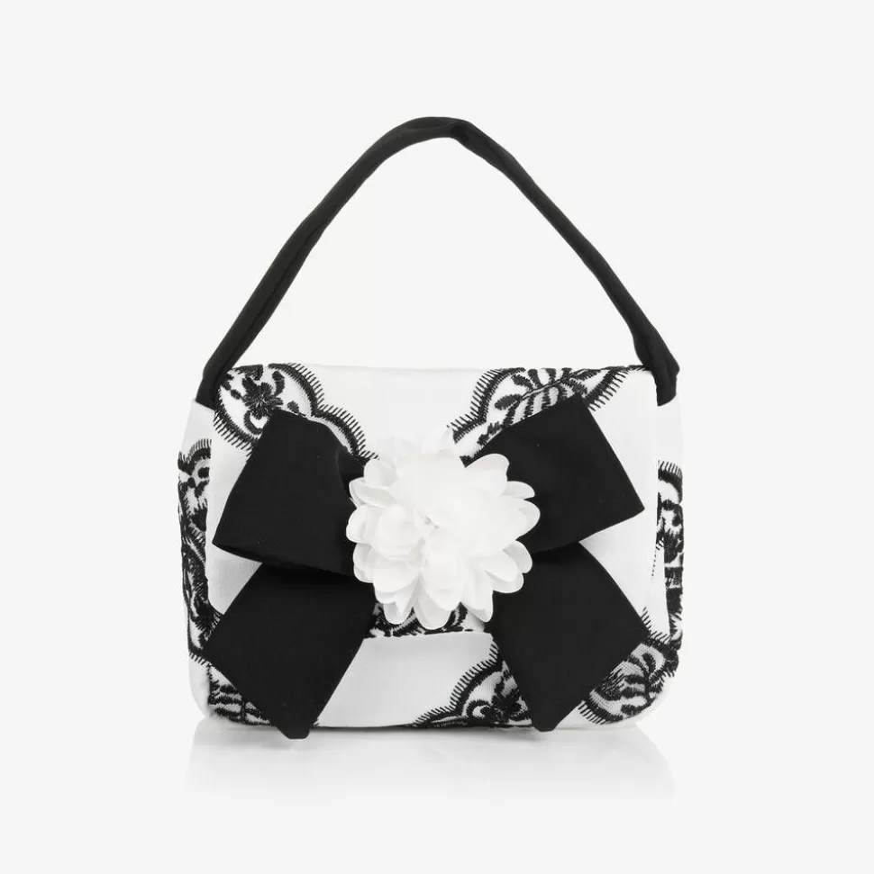 Patachou Girls White & Black Lace Handbag (17cm)^ Bags