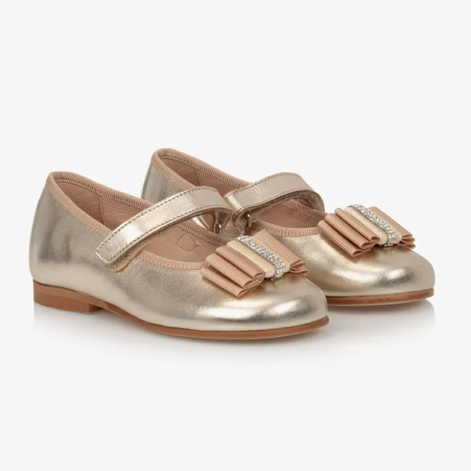 Childrens Classics Gold Leather Shoes^ Bar Shoes | Bar Shoes