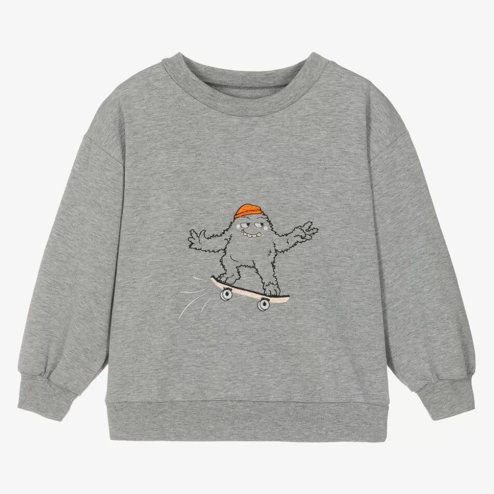 Wauw Capow Grey Organic Cotton Monster Sweatshirt^BOY Tops