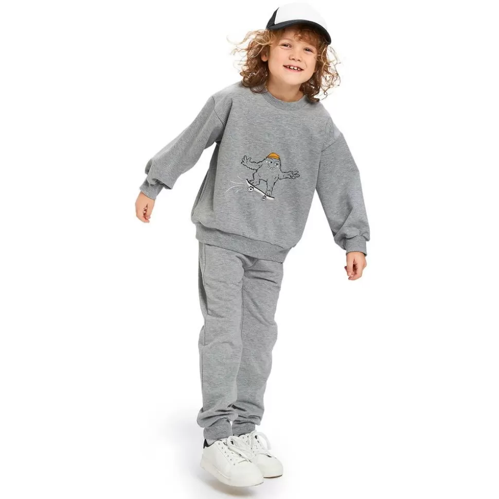 Wauw Capow Grey Organic Cotton Monster Sweatshirt^BOY Tops