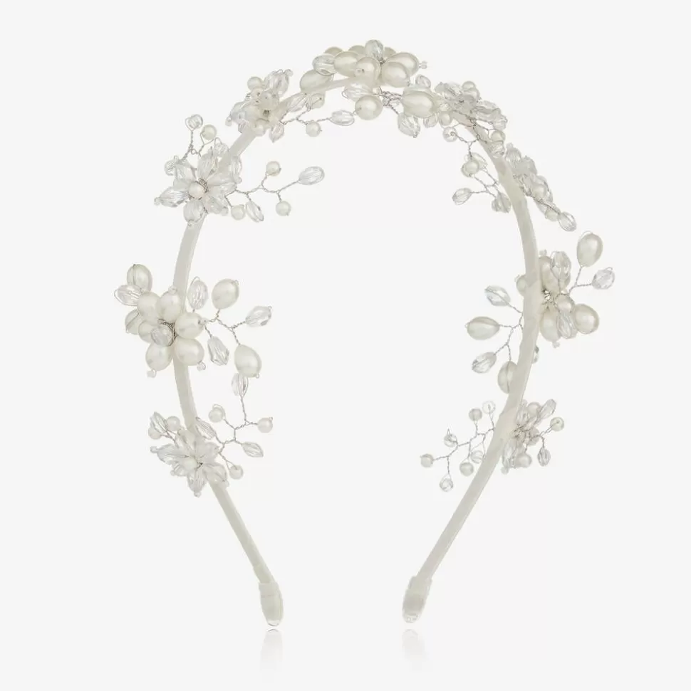 Sienna Likes To Party Ivory Crystal & Pearl Hairband^ Hair Accessories