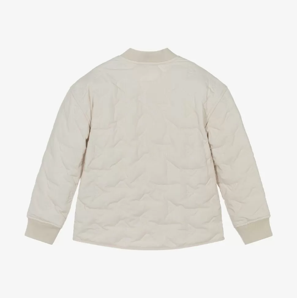 Emporio Armani Ivory Quilted Eagle Logo Jacket^BOY Coats & Jackets | Coats & Jackets