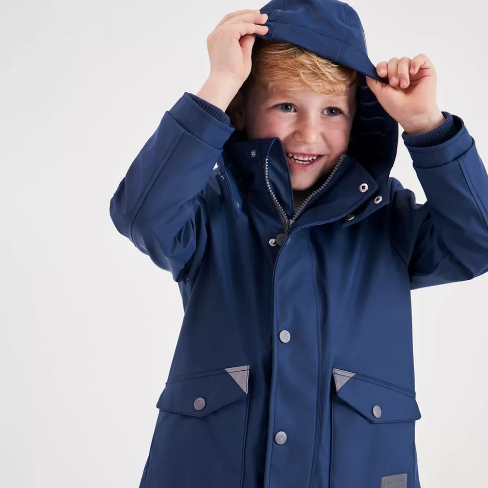 Mitty James Navy Blue Hooded Waterproof Raincoat^BOY Coats & Jackets | Coats & Jackets