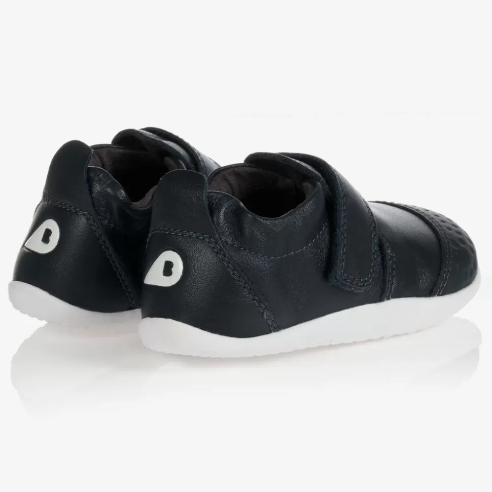 Bobux Xplorer Navy Blue Leather Baby Trainers^ First Walkers | First Walkers