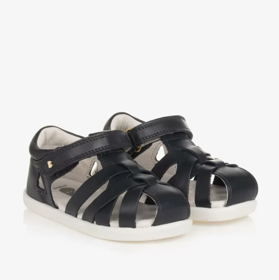Bobux IWalk Navy Blue Leather Velcro Sandals^BOY Sandals | Sandals