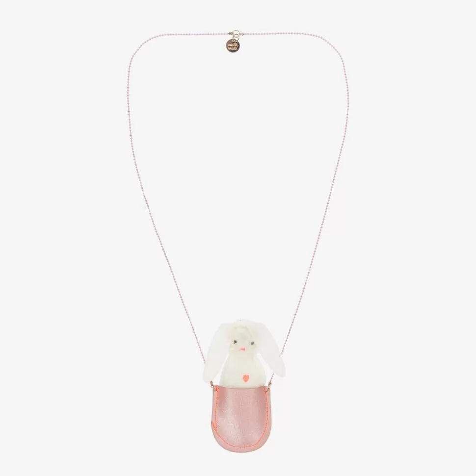 Meri Meri Pink & Ivory Felt Bunny Necklace (68cm)^ Jewellery