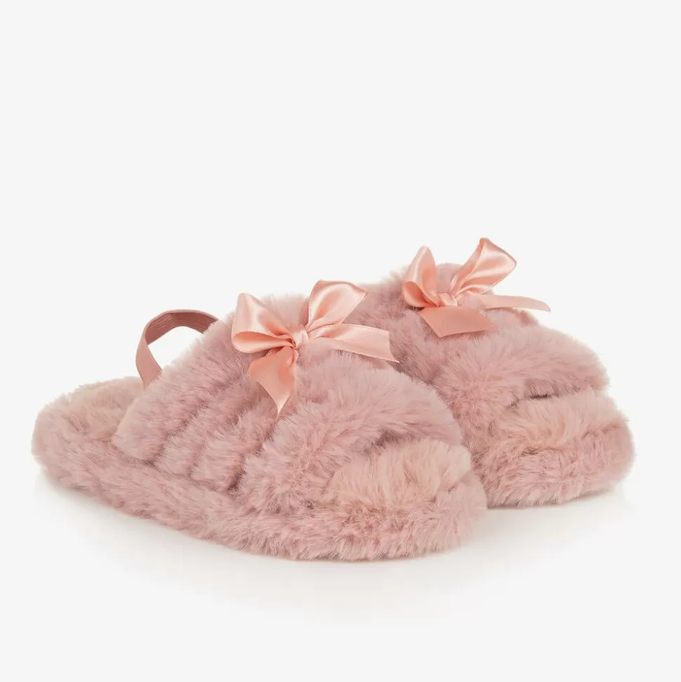 Beau KiD Pink Faux Fur Slippers^ Slippers | Slippers