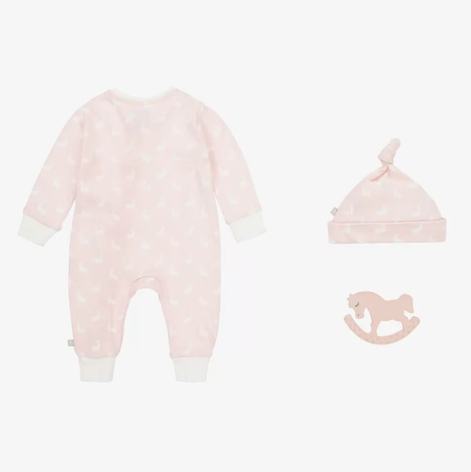 The Little Tailor Pink Hare Print Cotton Babysuit Set^ Gifts | Babysuits