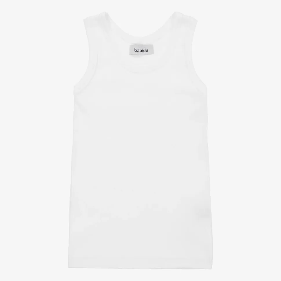 Babidu White Cotton Jersey Vest^BOY Underwear | Underwear