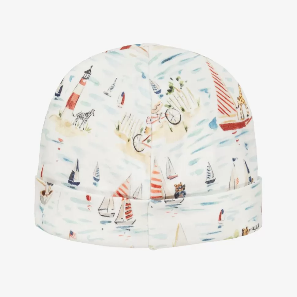Ralph Lauren White Nautical Print Cotton Baby Hat^ Gifts